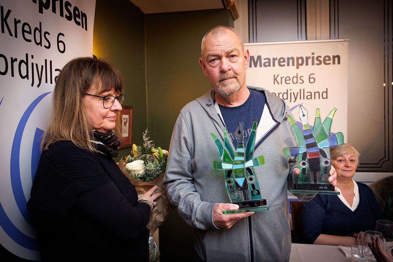 Vinder af Marenprisen 2023 Marenprisen 2023 - Per Harder Højbjerg og Jesper Bo Winther, TV2 Nord. Foto: Torben Hansen