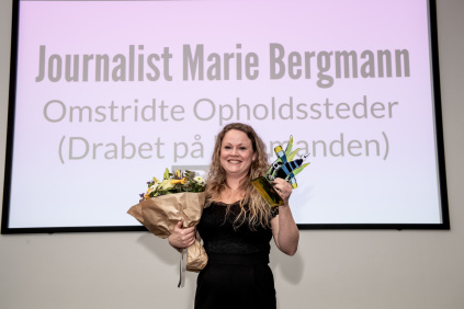 Årets vinder af Marenprisen: Marie Bergmann fra DR Nordjylland for “Drabet på købmanden” og afsløringen af svigt på opholdsstedet Hjorthøjgård (Foto: René Schütze)