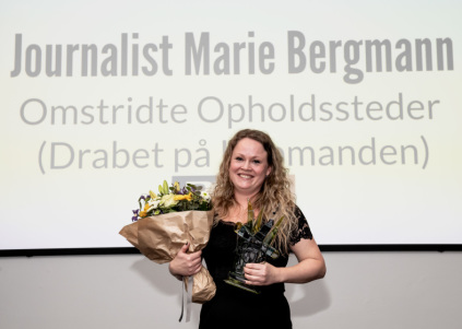 Årets vinder af Marenprisen: Marie Bergmann fra DR Nordjylland for “Drabet på købmanden” og afsløringen af svigt på opholdsstedet Hjorthøjgård (Foto: René Schütze)