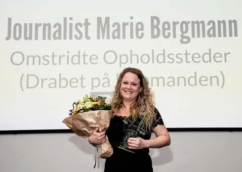 Årets vinder af Marenprisen: Marie Bergmann fra DR Nordjylland for “Drabet på købmanden” og afsløringen af svigt på opholdsstedet Hjorthøjgård (Foto: René Schütze)